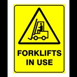 Sign forklifts in use